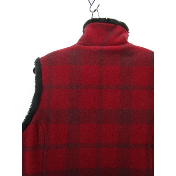 Woolrich Jacket Large Wool Vest Coat Flannel Plaid Sherpa Lining Thick - Picture 6 of 9